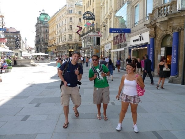 Anthony, Alex and Nathalia, downtown Vienna, 2009